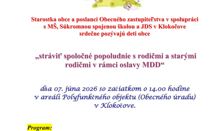 Aktuality / Pozvánka MDD - foto