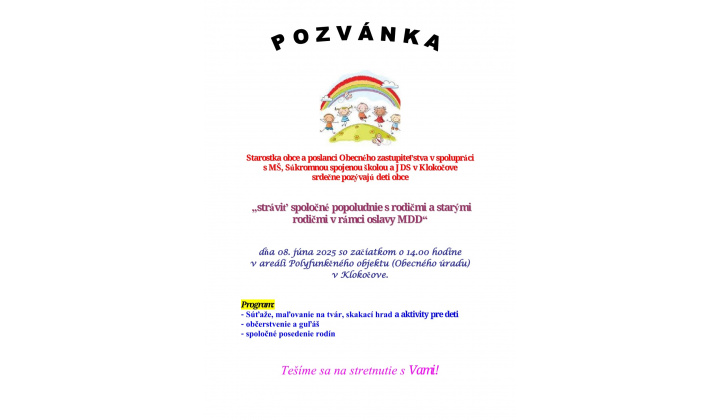 Pozvánka MDD